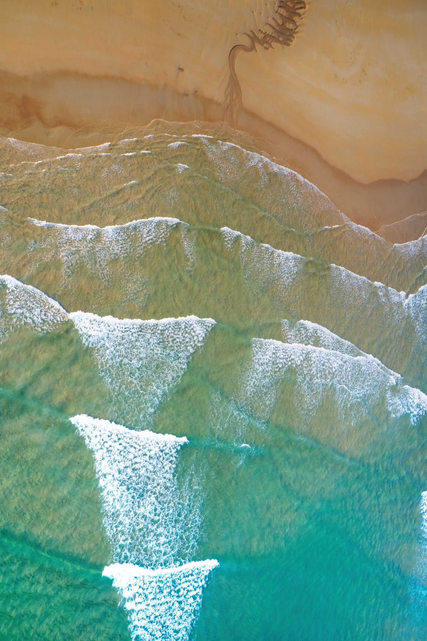 3 Waves in green