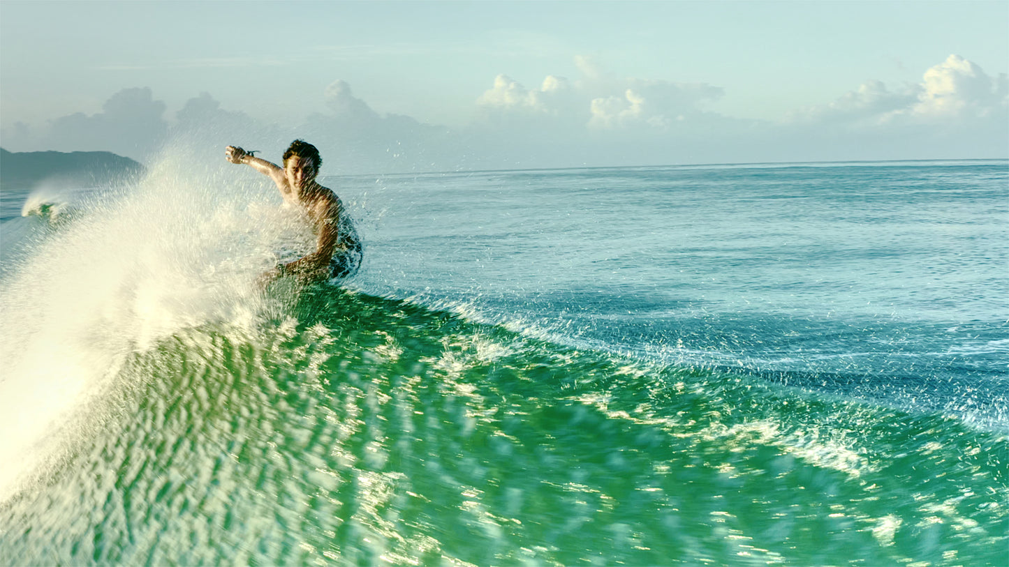 Surfer in explosion